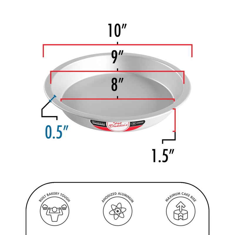 Fat Daddio's PIE-10 Anodized Aluminum Pie Pan, 10 x 1.5 Inch - Image 2